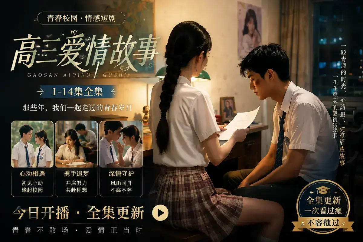 《AI 短剧高三爱情故事》高清完整版在线观看-林澈苏晚晴校园恋曲初见心动误会虐心毕业告白-高三爱情故事中字无删减全集网盘资源分享